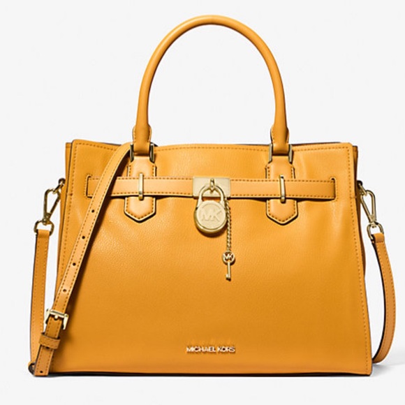 MICHAEL KORS HAMILTON MEDIUM SATCHEL 
 COLOR: GOLDEN ROD
NWT - Picture 4 of 16